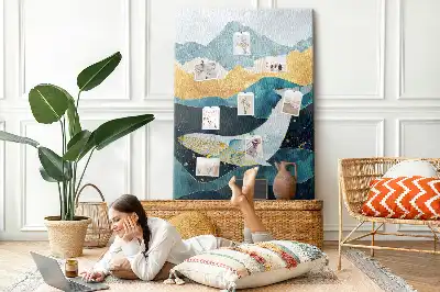 Image tableau en liège Baleine marbrée