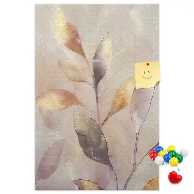 Tableau de liège décoratif avec motif aquarelle de plantes