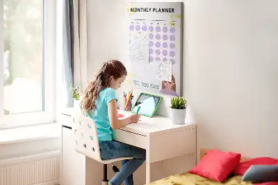 Tableau de liège décoratif Programme mensuel