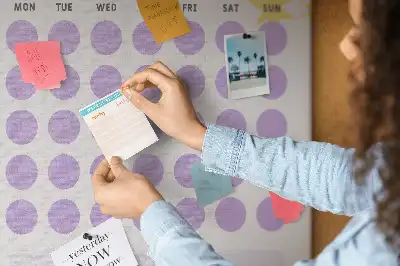 Tableau de liège décoratif Programme mensuel