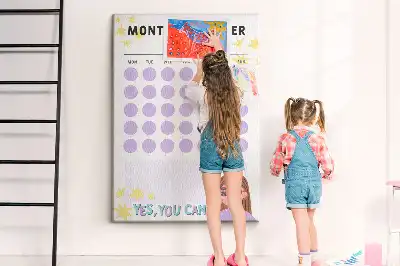 Tableau de liège décoratif Programme mensuel
