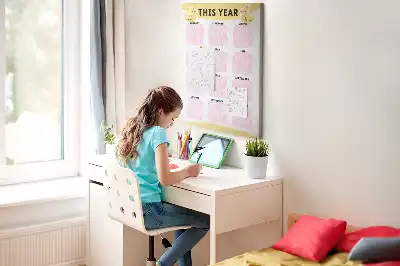 Tableau de liège décoratif Calendrier annuel