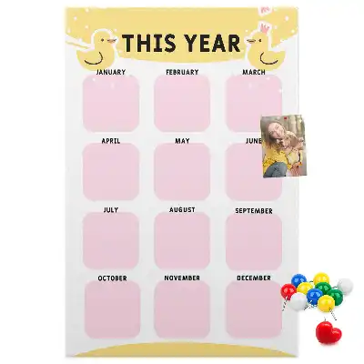 Tableau de liège décoratif Calendrier annuel