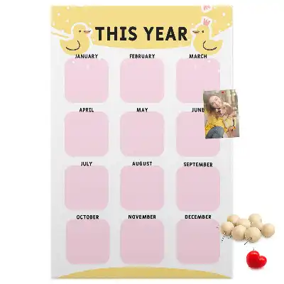 Tableau de liège décoratif Calendrier annuel