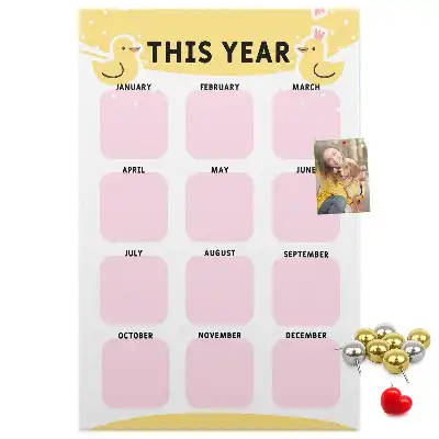 Tableau de liège décoratif Calendrier annuel
