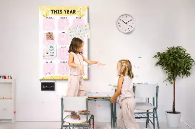 Tableau de liège décoratif Calendrier annuel