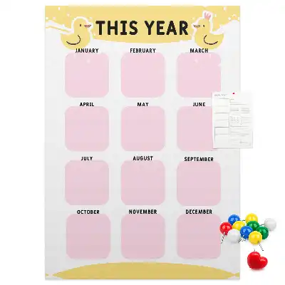 Tableau de liège décoratif Calendrier annuel