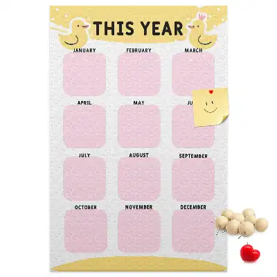 Tableau de liège décoratif Calendrier annuel