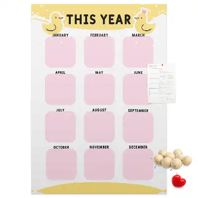 Tableau de liège décoratif Calendrier annuel