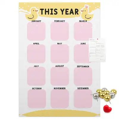 Tableau de liège décoratif Calendrier annuel