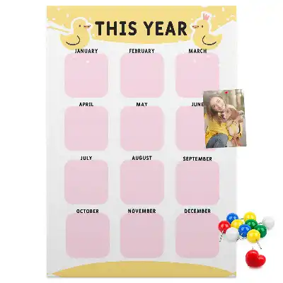 Tableau de liège décoratif Calendrier annuel