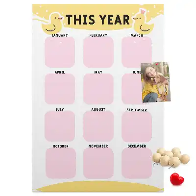 Tableau de liège décoratif Calendrier annuel