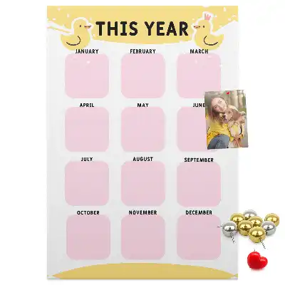 Tableau de liège décoratif Calendrier annuel