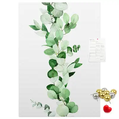 Tableau affichage liège Une branche avec des feuilles