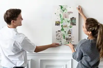 Tableau affichage liège Une branche avec des feuilles