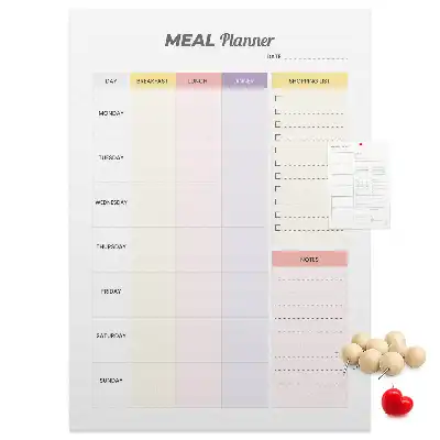 Tableau de liège décoratif Planificateur alimentaire