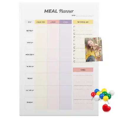 Tableau de liège décoratif Planificateur alimentaire