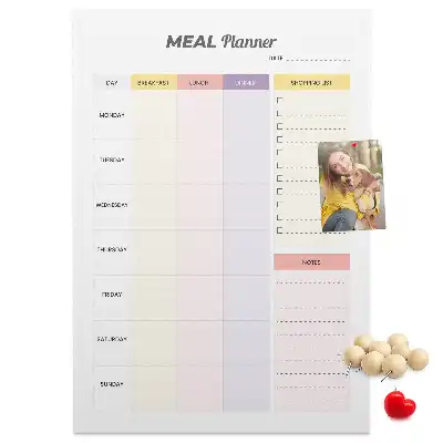 Tableau de liège décoratif Planificateur alimentaire