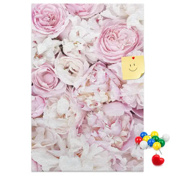 Tableau affichage liège Fleurs roses