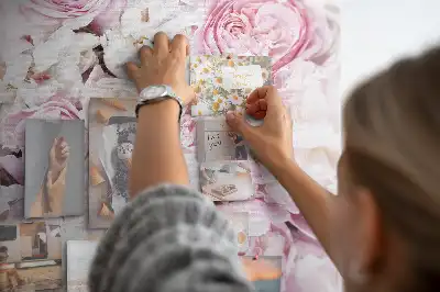 Tableau affichage liège Fleurs roses