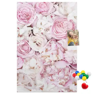 Tableau affichage liège Fleurs roses