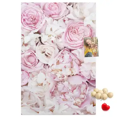 Tableau affichage liège Fleurs roses