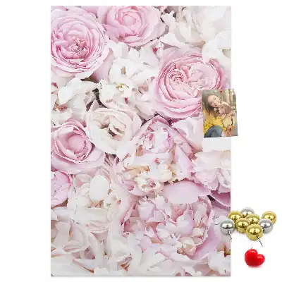 Tableau affichage liège Fleurs roses