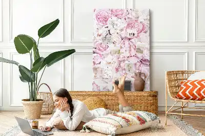 Tableau affichage liège Fleurs roses