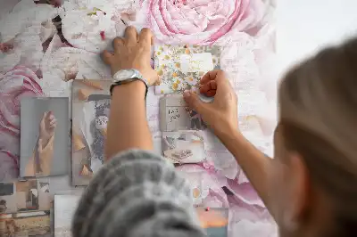 Tableau affichage liège Fleurs roses