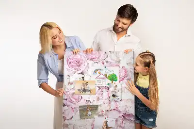 Tableau affichage liège Fleurs roses