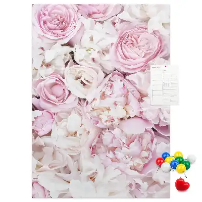 Tableau affichage liège Fleurs roses