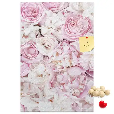 Tableau affichage liège Fleurs roses