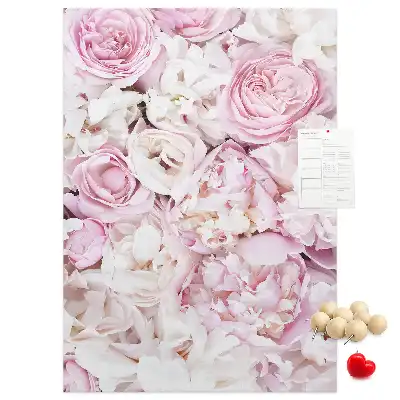 Tableau affichage liège Fleurs roses