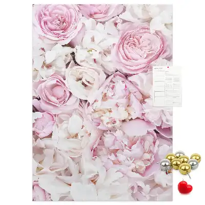 Tableau affichage liège Fleurs roses