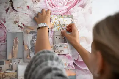 Tableau affichage liège Fleurs roses