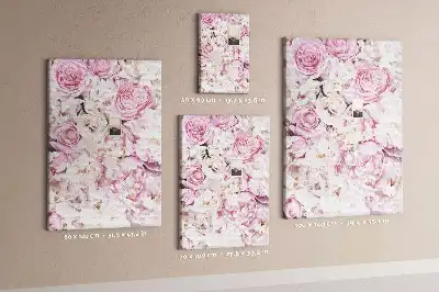 Tableau affichage liège Fleurs roses