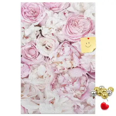 Tableau affichage liège Fleurs roses