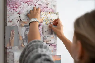 Tableau affichage liège Fleurs roses