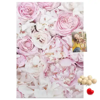 Tableau affichage liège Fleurs roses