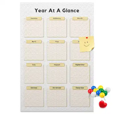 Tableau de liège décoratif Calendrier annuel