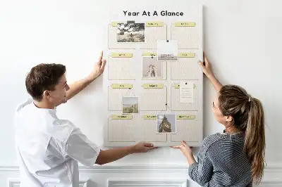 Tableau de liège décoratif Calendrier annuel