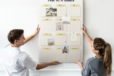Tableau de liège décoratif Calendrier annuel