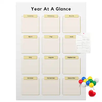 Tableau de liège décoratif Calendrier annuel
