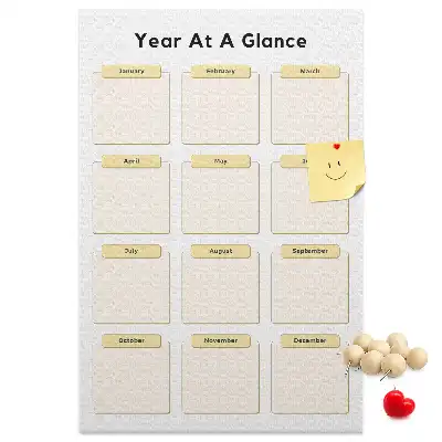 Tableau de liège décoratif Calendrier annuel