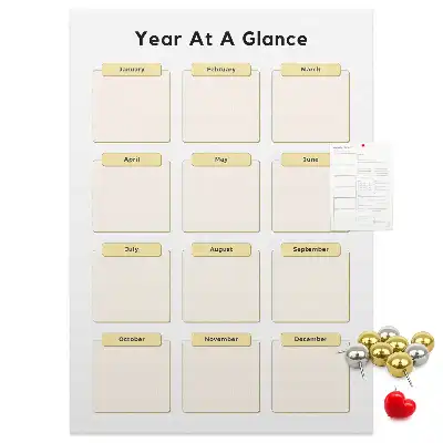 Tableau de liège décoratif Calendrier annuel