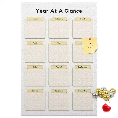 Tableau de liège décoratif Calendrier annuel