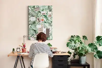 Tableau affichage liège Feuilles peintes à l'aquarelle