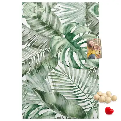 Tableau affichage liège Feuilles peintes à l'aquarelle
