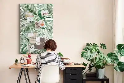 Tableau affichage liège Feuilles peintes à l'aquarelle
