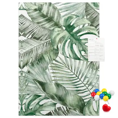 Tableau affichage liège Feuilles peintes à l'aquarelle